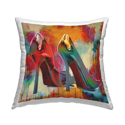 Coussin Stupell Industries Glam Rainbow High Heels