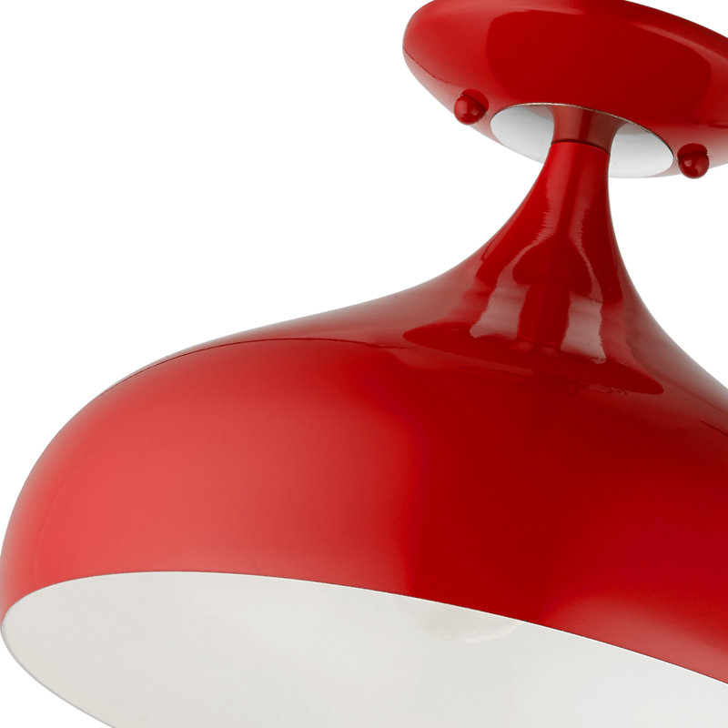 Plafonnier semi-encastré 1 lumière 11,75 po Fiddletown, Rouge luisant