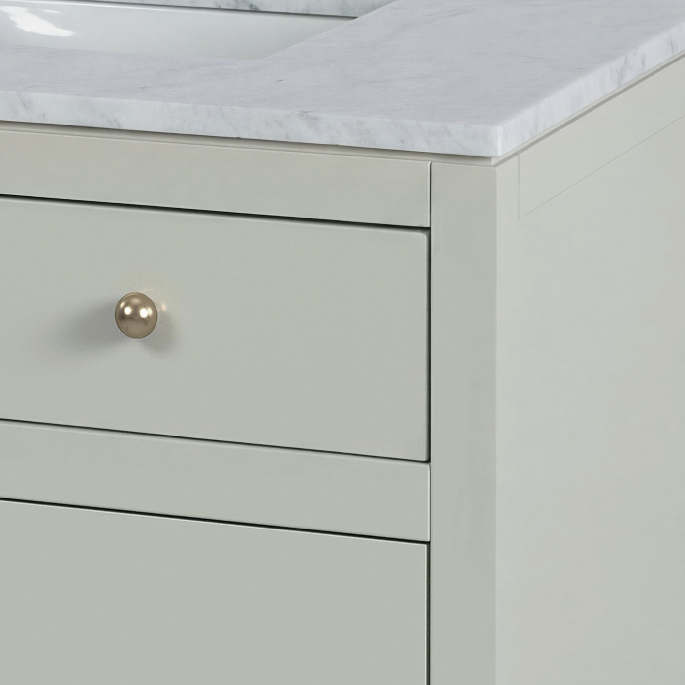 Celine 32" Carrara Marble Single Bathroom Vanity, Sage Green