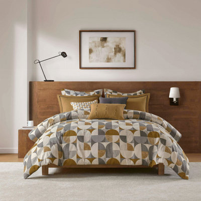 Ensemble d'édredon surdimensionné jacquard surdimensionné doré