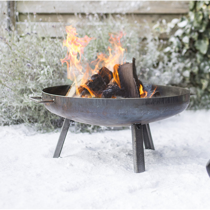 La Hacienda Pittsburgh Industrial Heavy Duty Steel Firepit, 30cm H x 65cm W x 65cm D