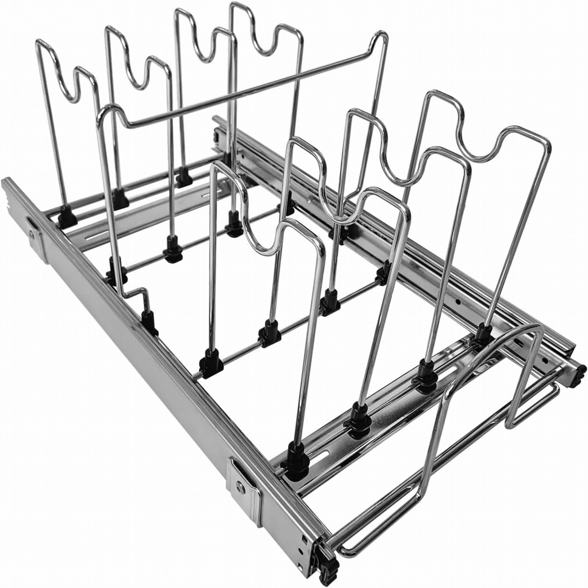Prep & Savour Adjustable Slide Out Pan And Pot Lid Rack Holder ...