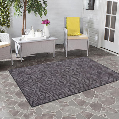 Tapis gris zone géométrique Brixham
