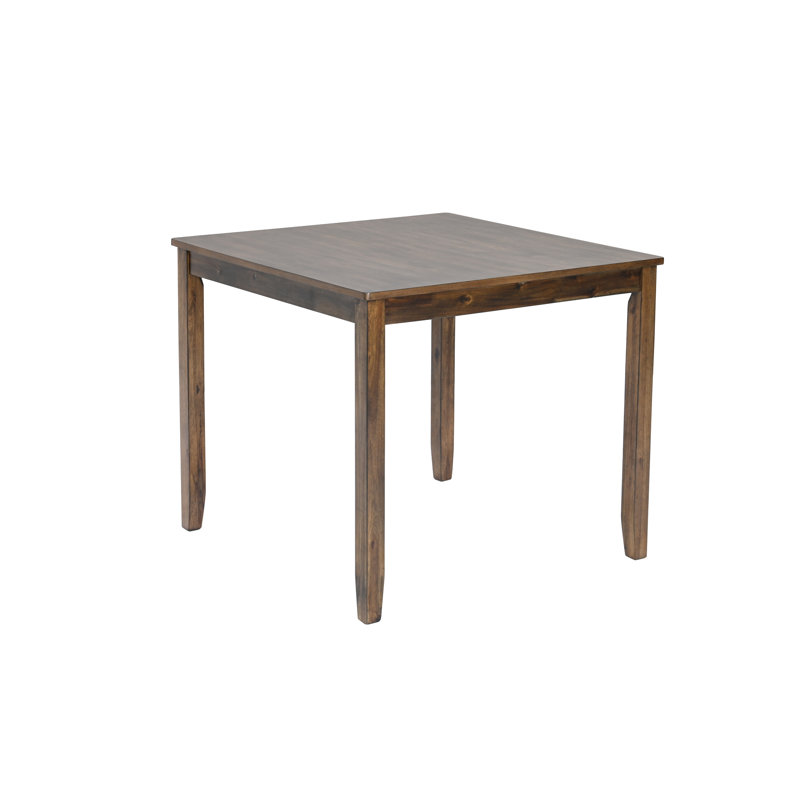 Table de salle à manger carrée en bois pour 4 personnes, noyer