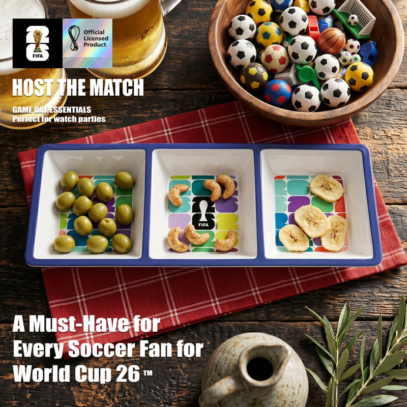 FIFA 2026 Trophy Melamine 3 Section Dish