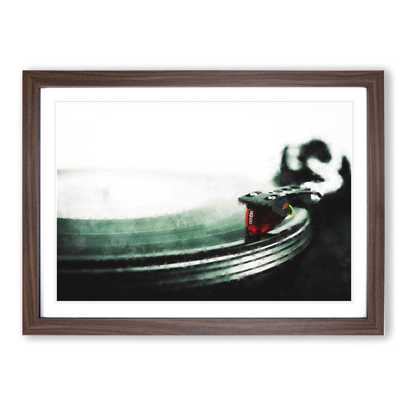 The Needle of the Record Player - Picture Frame Graphic Art, Walnut Framed, 27cm H x 36cm W x 2cm D