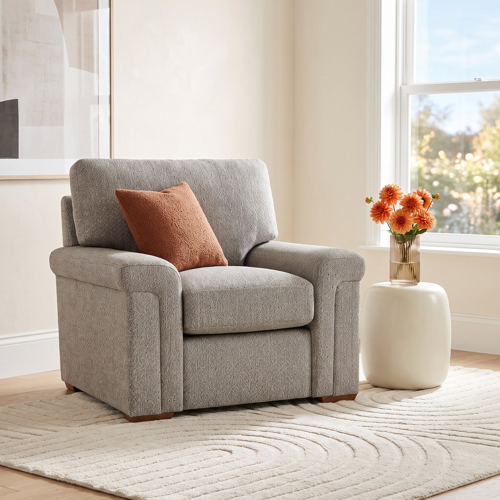 Chair and a Half, Gray Polypropylene/Olefin