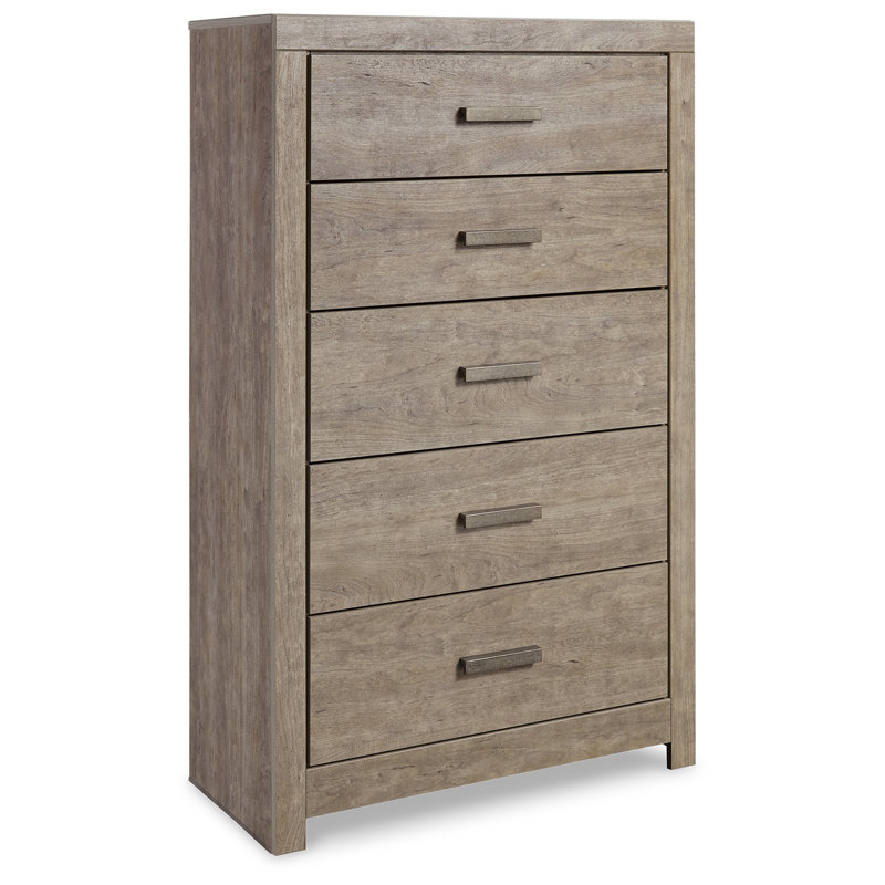 Ethereal Driftwood Grey 5-Drawer Weathered Chest
