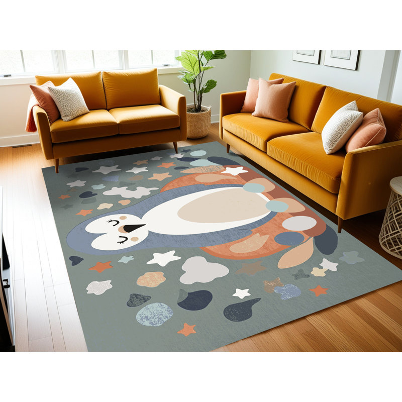 Tapis pour enfants 6 animaux Ginza, Rectangulaire 2 pi x 3 pi