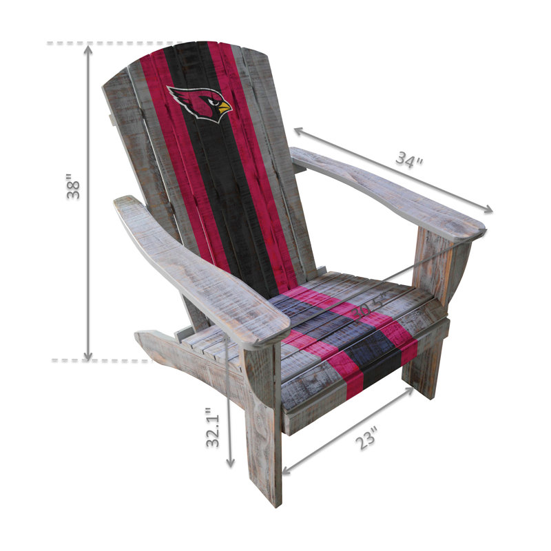 Wood Outdoor Adirondack Chair, Arizona Cardinals