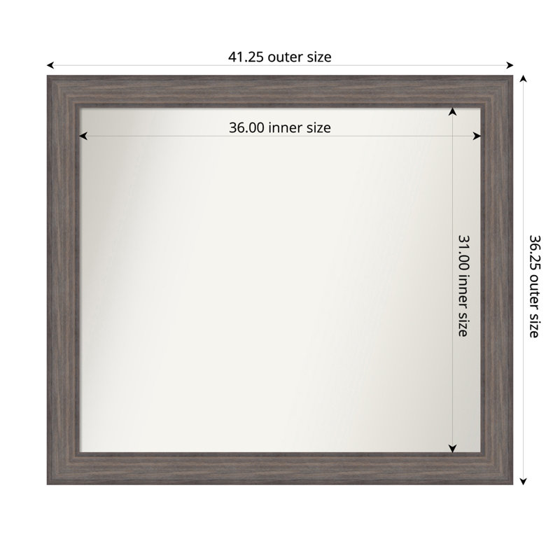 Miroir Hannaley, 36,25 po x 41,25 po, Rectangle