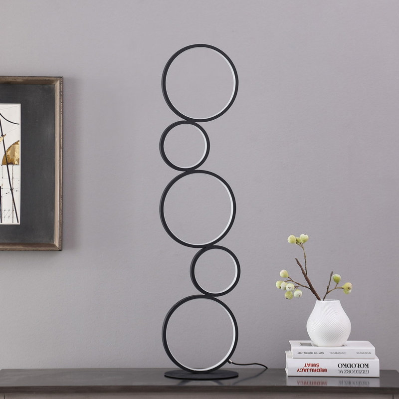 Lampe de table intégrée en métal noir mat Elegance