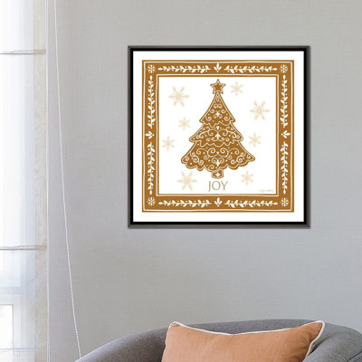 Arbre de Noël en pain d'épice - reproduction d'art murale - toile encadrée