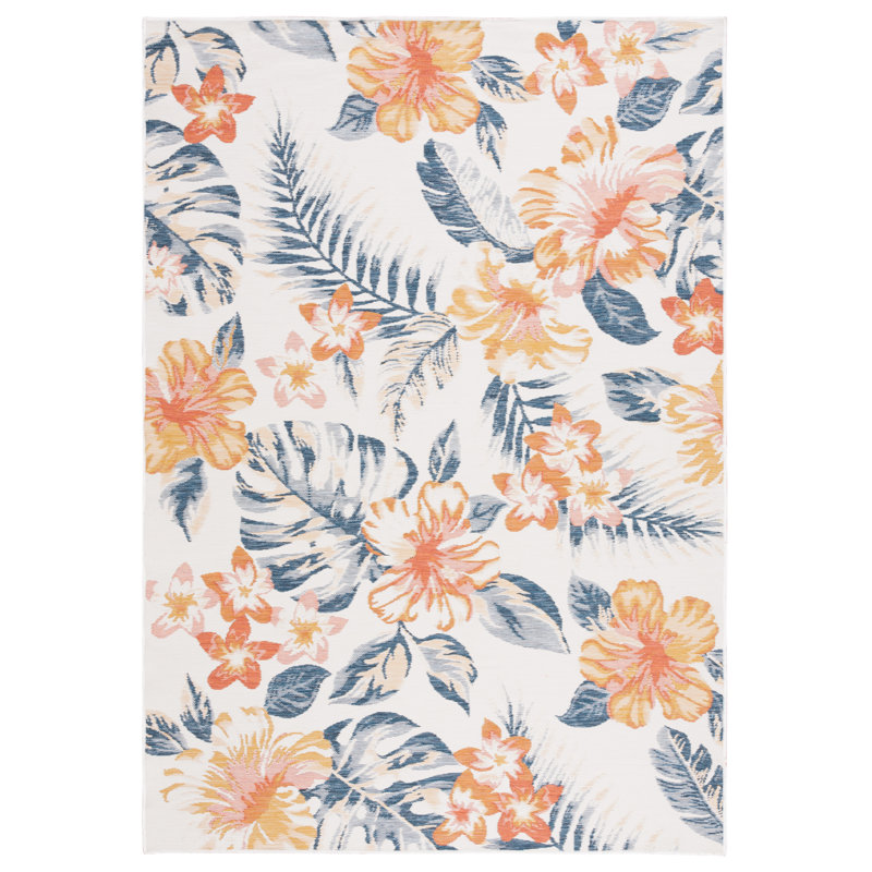 Talence Sunrise Performance Floral Indoor/Outdoor Area Rug, Rectangle 5'3" x 7'7"