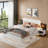 Wooden Floating Platform Bed With Led Lights And Built-in Nightstands-1579754335-1579754334