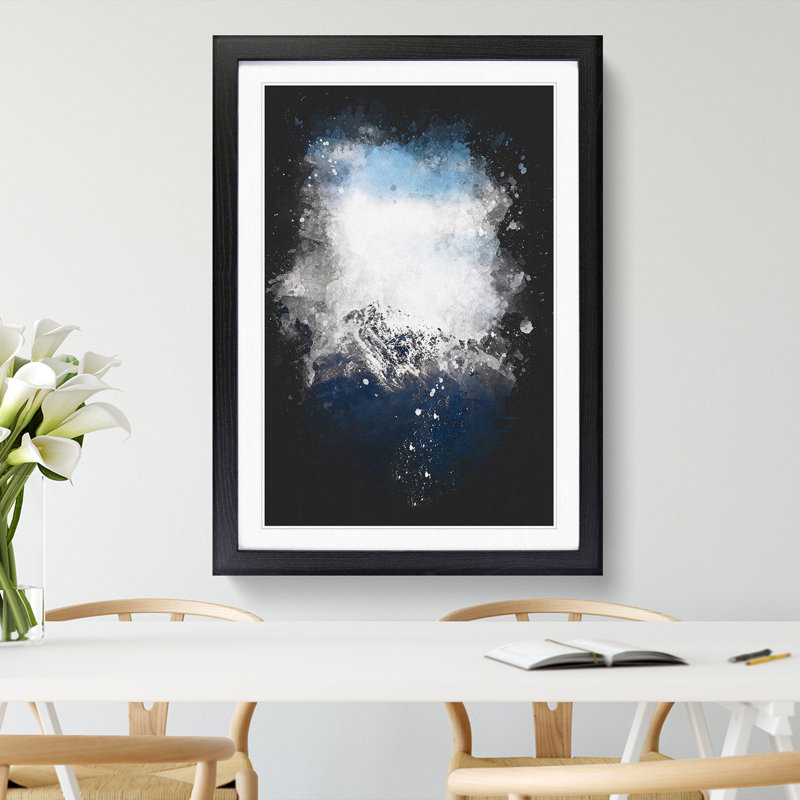 New Zealand Mountain Tops - Picture Frame Graphic Art Print, 45cm H x 33cm W x 2cm D, Black Framed