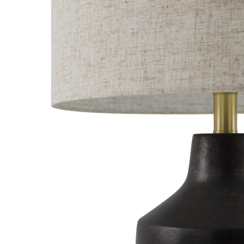 Lockwood Concrete Linen Table Lamp, Black, Tan