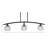 Kurve 3 Light Island Light Shown In Matte Black Finish With 6" Clear Ribbed Glass