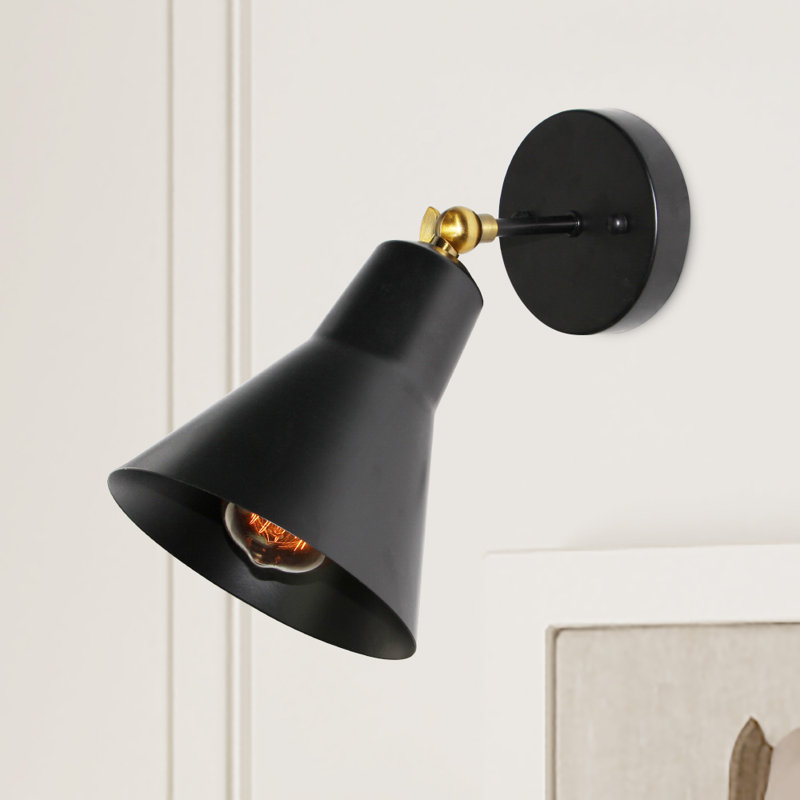 Lampe avec bras pivotant noir à 1 lumière Koby