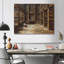 Impression d'art mural brun et beige rétro - Bibliothèque II-624883811-624883808