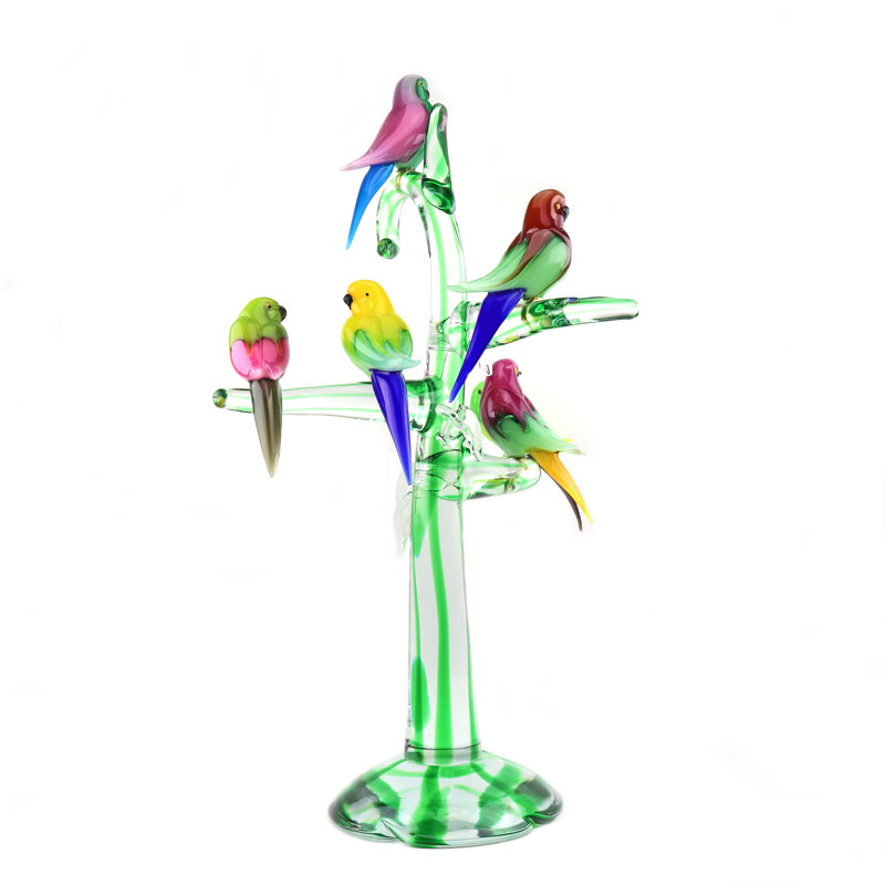 Murano Glass Tree with 6 Birds
