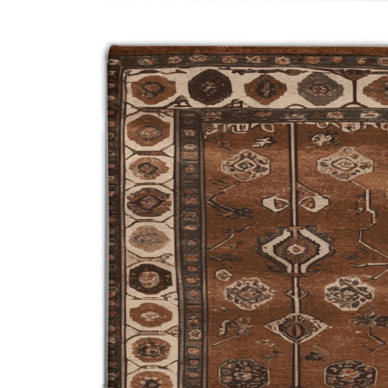 Tapis turc intérieur et extérieur brun, Rectangle 4pi x 6 pi