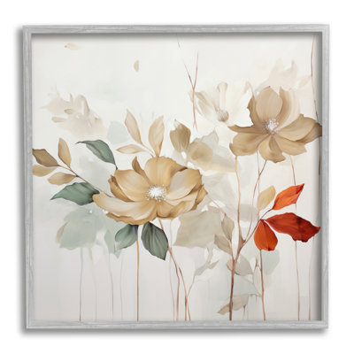 Bb-250-Fleurs modernes tendres encadrées sur bois