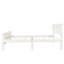 Lit plateforme simple blanc en bois massif avec tête de lit et cadre