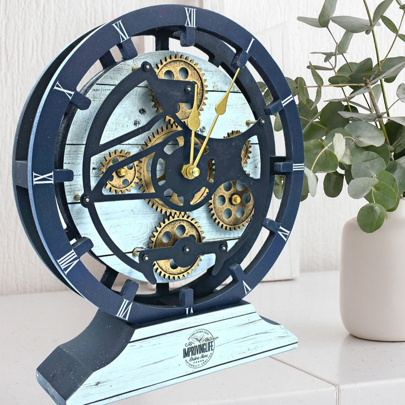 Wood Wall Clock, White Farmhouse