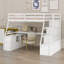 Lit mezzanine avec tiroirs, tablettes et bureau-2014404600