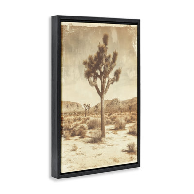 Cadre flottant Southwest Landscape Lone Tree, design par Petal Prints Design