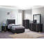 Marceline Wood Queen LED Panel Bed Black-984136673-984136672