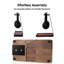 Support d'écouteur en noyer, support d'écouteur en bois pour bureau, support d'écouteurs de jeu en bois avec base de rangement, noir
