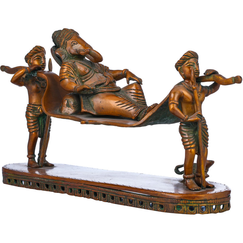 Figurine Lord Ganesha sur Palki, Brun