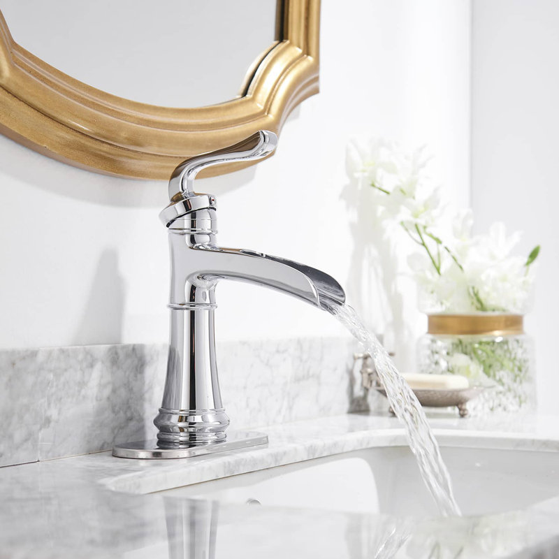 Single-Hole Bathroom Faucet with Drain Assembly, Chrome