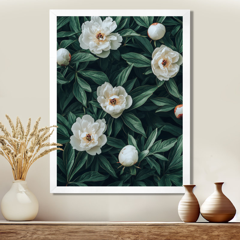 Baldry - Floral Wall Decor, H 20 po x l 12 po, Reproduction encadrée d'une seule photo, Blanc