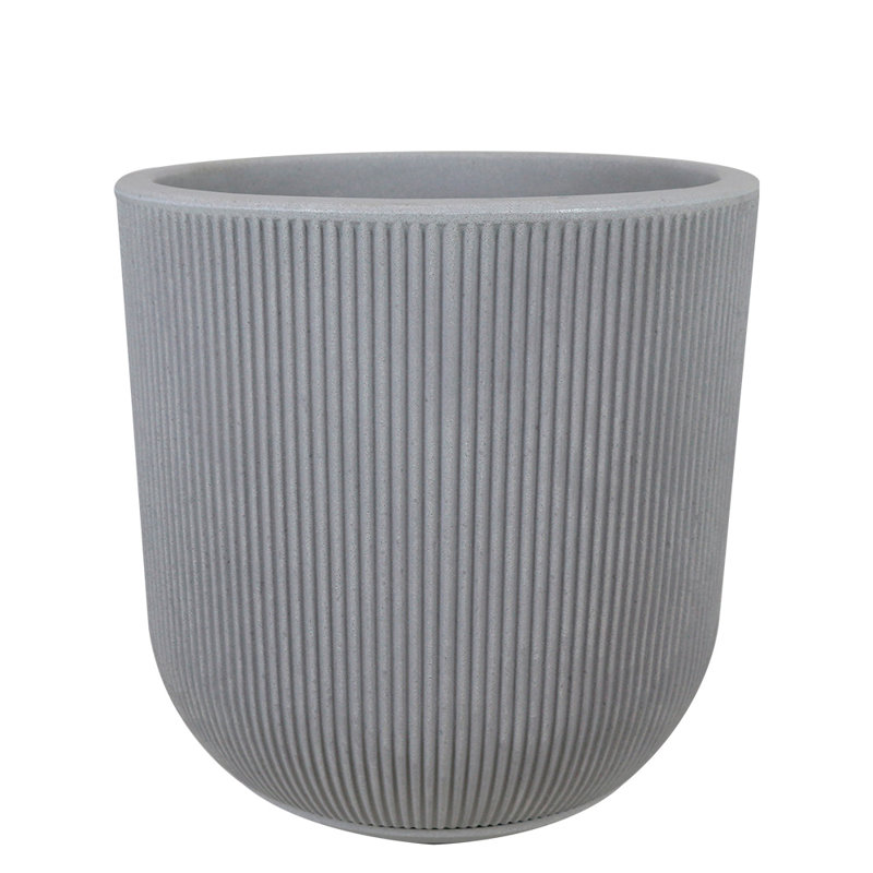 Pot à fleurs rond écologique Ciya ECOBO, utilisation intérieure / extérieure quatre saisons Garoa, gris
