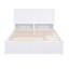 Lit plateforme pleine grandeur avec lit gigogne simple et bibliothèque coulissante, lit de jour blanc en bois massif pour enfants