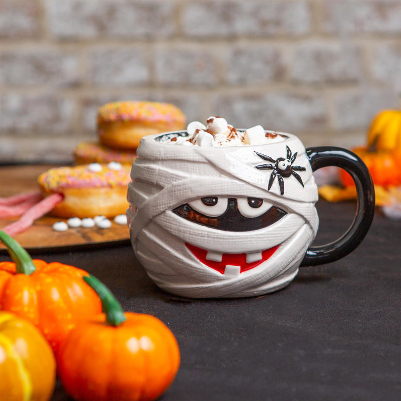 Fax Potato - Halloween Stoneware Mummy Spider Mug - 750ml