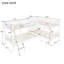 L-Shaped Bunk Bed With Ladder,Twin Size-Grey