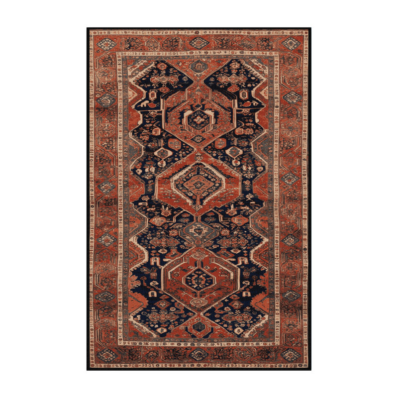 Machine Washable Persian Brown Area Rug, Rectangle 8' x 10'