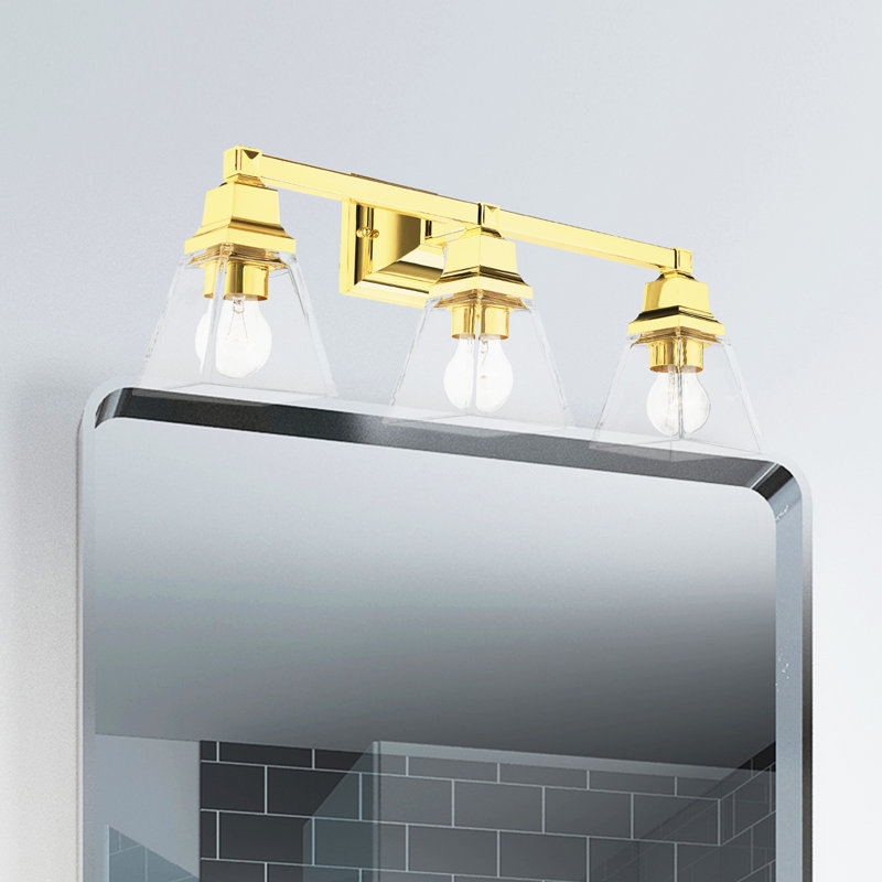 Éclairage pour salle de bain 3 lumières Anfrenee, Laiton poli