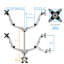 Mount-It! Full Motion Quad Monitor Desk Mount with Gas Spring Arms for monitors up to 32", Silver