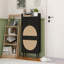 Armoire 2 portes 1 tiroir en rotin Allen avec étagère à chaussures, double couche, parfaite pour l'entrée et le rangement