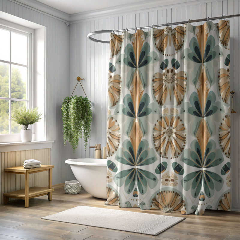 Rideau de douche Boho Nature - Premium, H 74 po x l 71 po