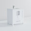 30 po Large meuble-lavabo blanc avec robinet, fermeture en douceur du tiroir et de l'armoire-978402243