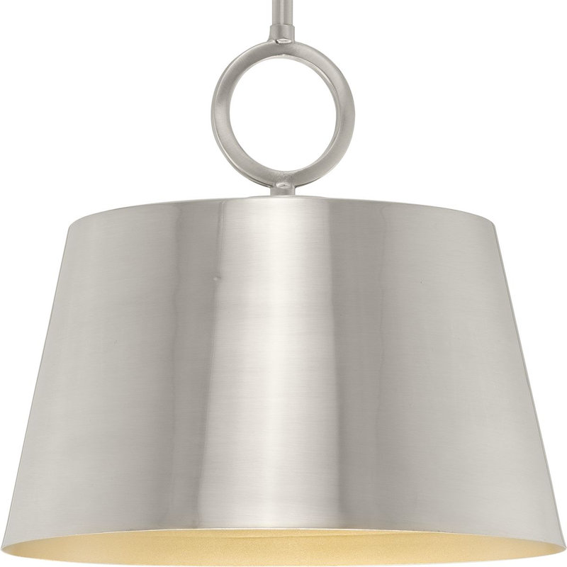 Nouveau luminaire suspendu Elda, Nickel brossé, H 11,87 po x l 12,37 po x P 12,37 po