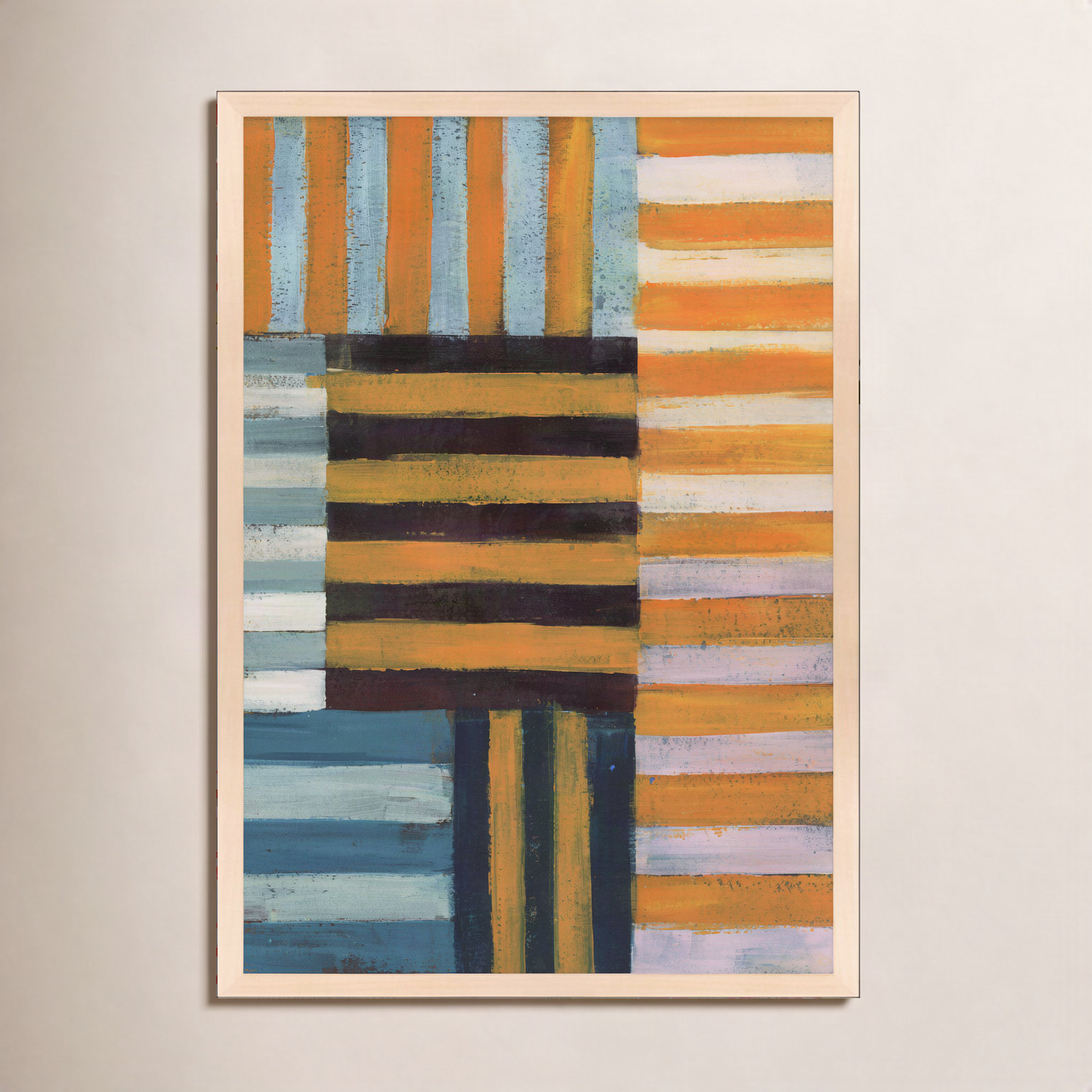 Give-and-Take 2 Print by Anne-Marie Olczak, Maple, 20" H x 16" W, Framed Print Paper without Mat
