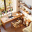 Bureau moderne en L en bois massif avec compartiments de rangement-2033330418