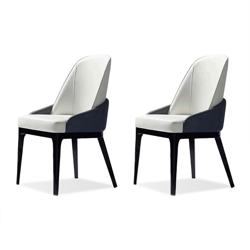 Chaise en fer blanc à dossier solide (ensemble de 2)